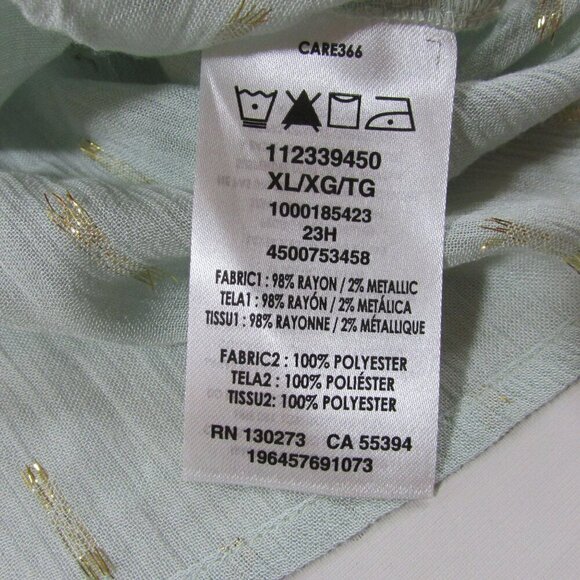 Wrangler Retro Women's XL Puff Long Sleeve Lace Neckline Shirt - Mint Green - Picture 5 of 5